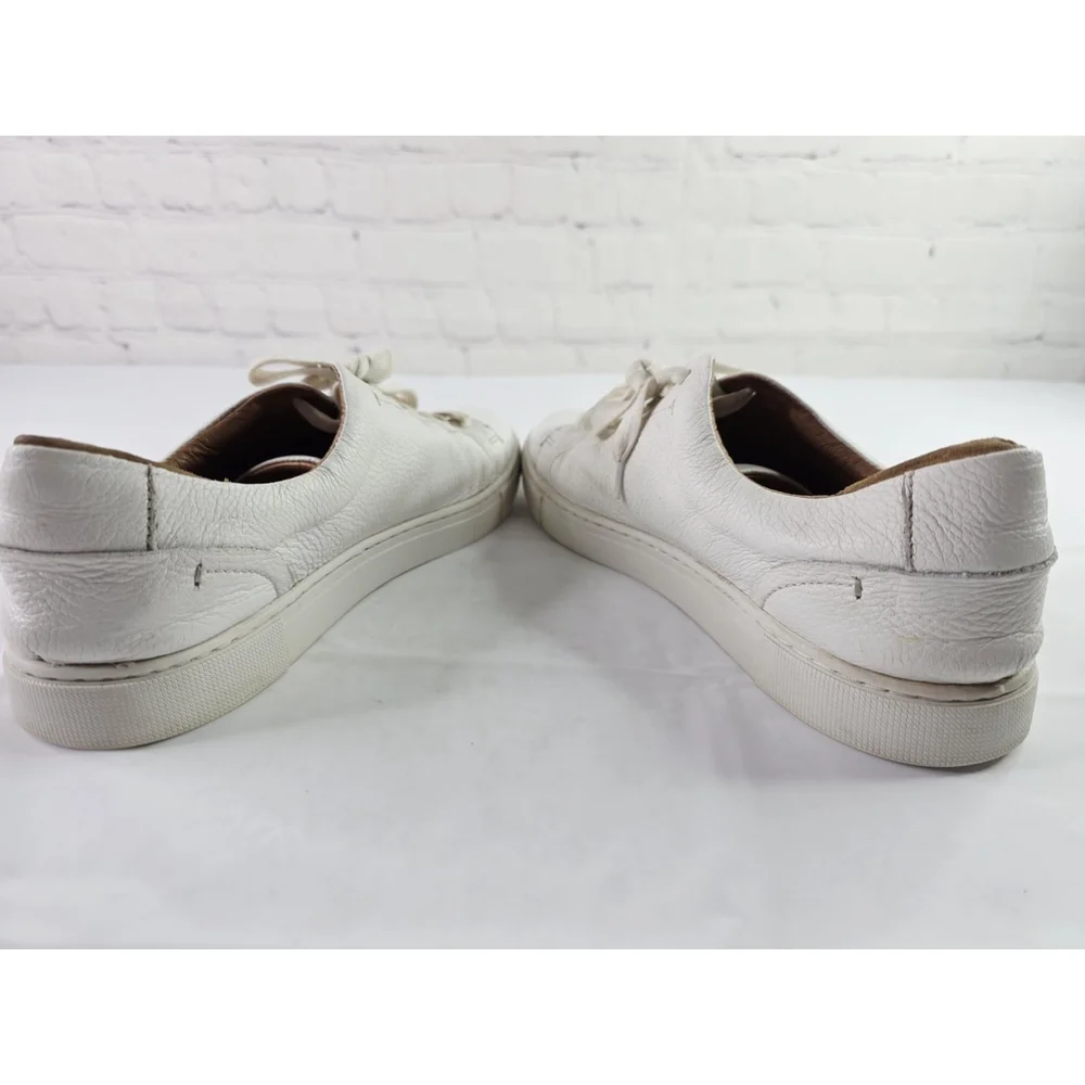 Frye Ivy Low Lace Luxe Tumnled White Leather Sneakers Shoes Women's Size 10